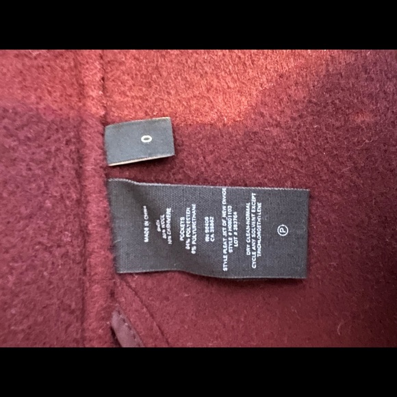 Theory - Burgundy Wool Blend Open Jacket w/ Peplum Back Sz 0 - Picture 3 of 3